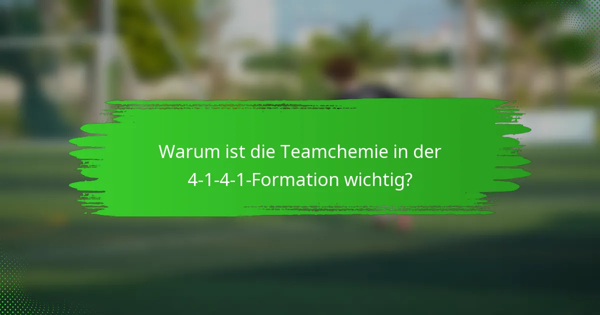 Warum ist die Teamchemie in der 4-1-4-1-Formation wichtig?