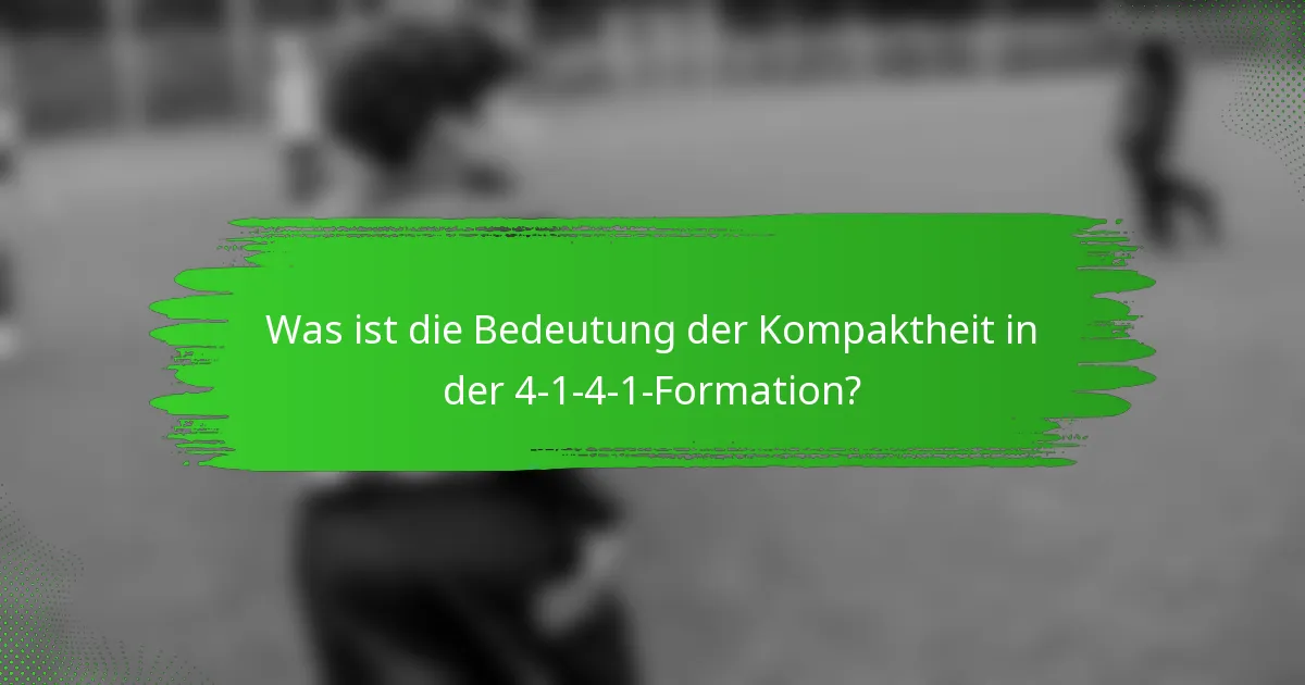 Was ist die Bedeutung der Kompaktheit in der 4-1-4-1-Formation?