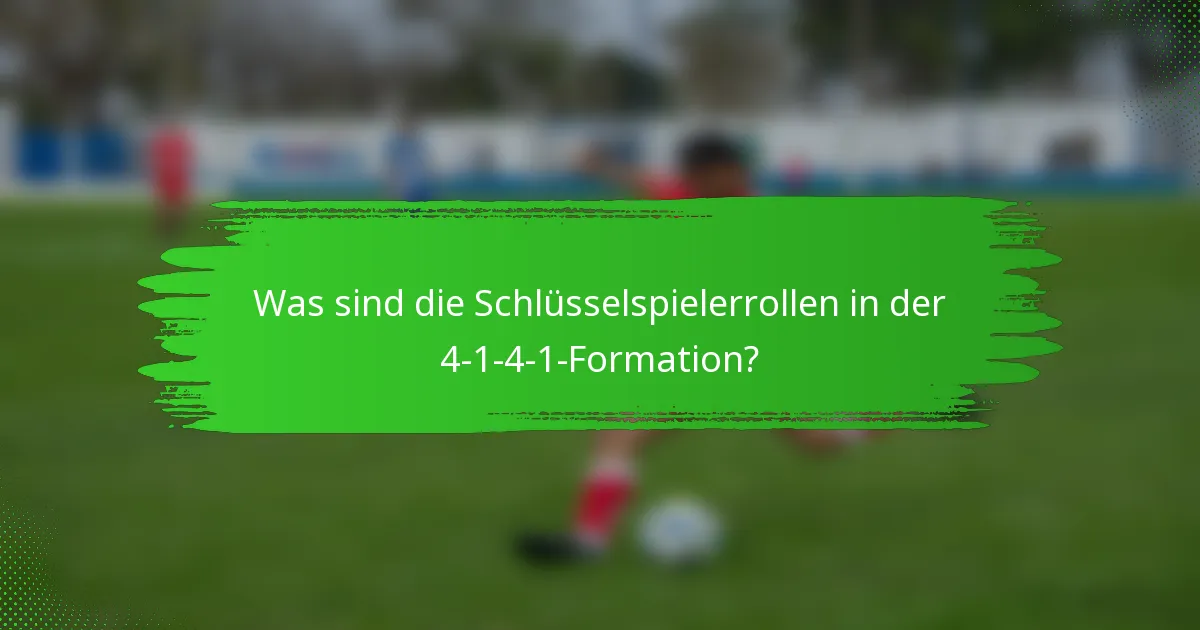 Was sind die Schlüsselspielerrollen in der 4-1-4-1-Formation?