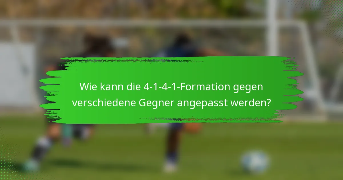 Wie kann die 4-1-4-1-Formation gegen verschiedene Gegner angepasst werden?